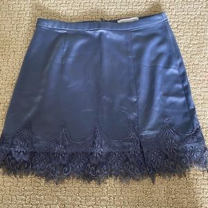 Urban Outfitters lace silk mini skirt